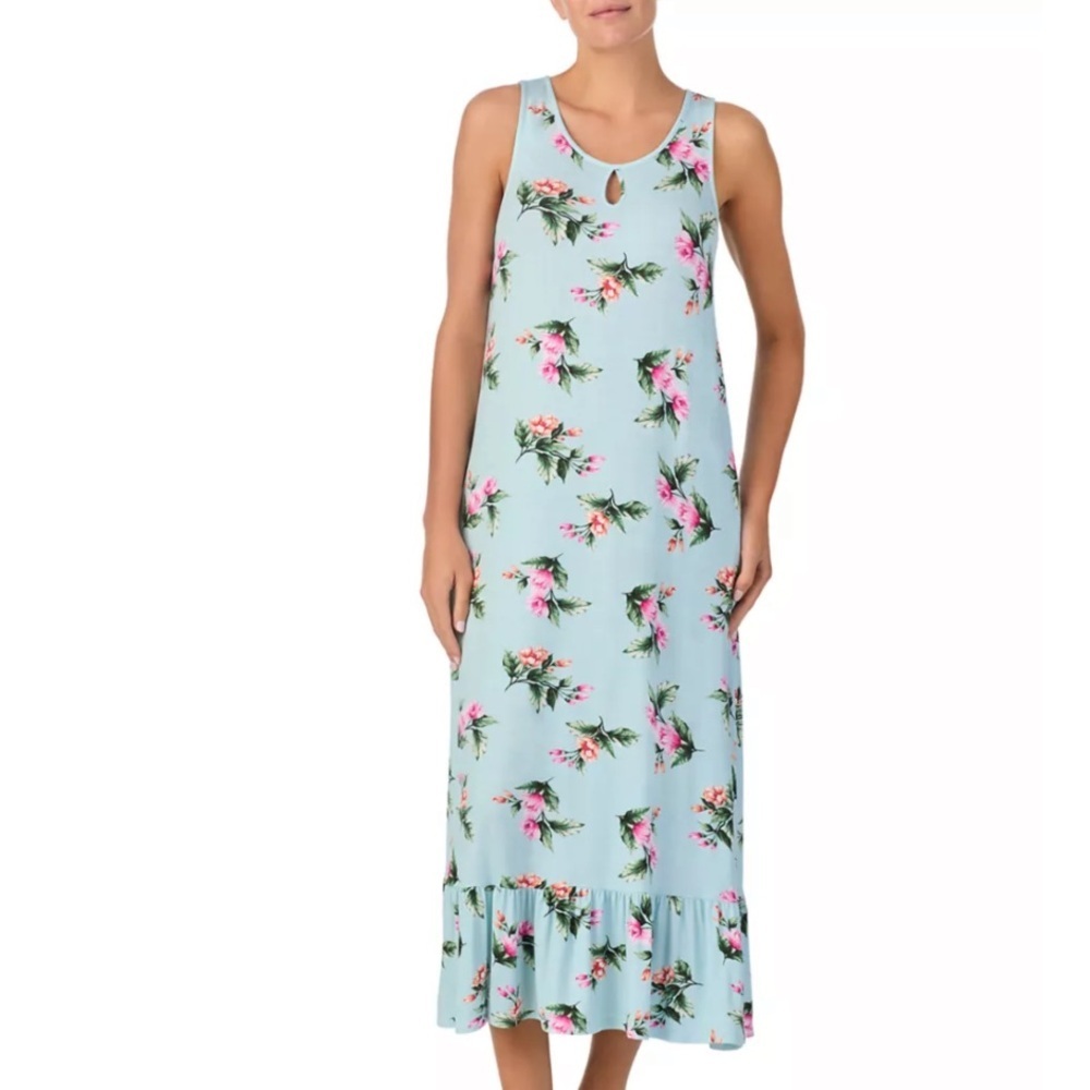 Tommy Bahama Women's Floral Nightgown Sleeveless Maxi Dress L
